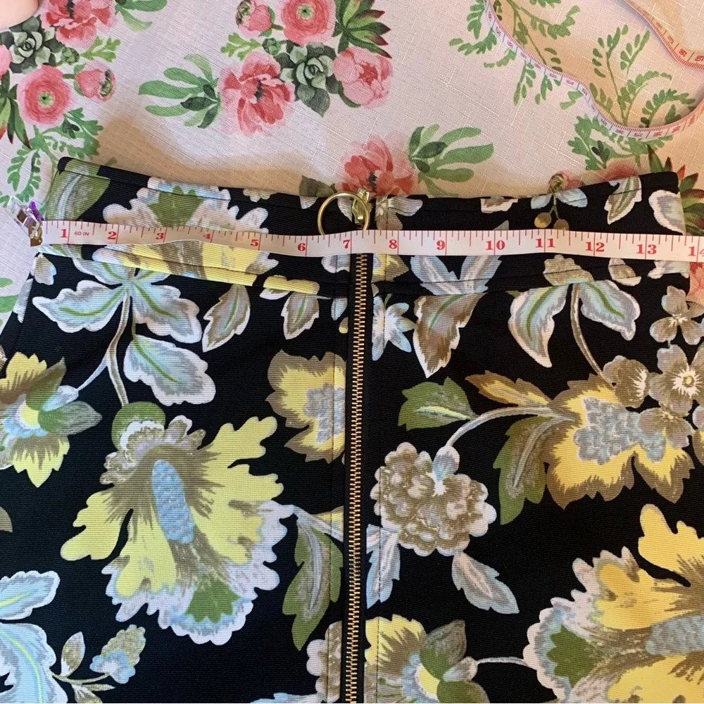 INC International Concepts Black Floral A-Line Mini Skirt